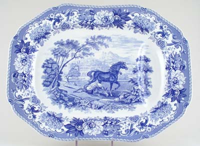 Meat Dish or Platter with tree and well Aesops Fables